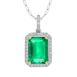 Schmuckstein-Anhänger Bicolor 14K Gold – Kolumbianischer Smaragd