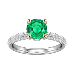 GIA-Zertifiziert Smaragd Schmuckstein-Ring 1 Karat