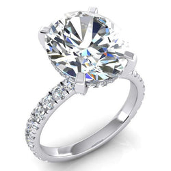 Große Ovaler 7 Karat Natürliche Diamant Ring Und Band Set