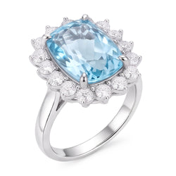 Großer Aquamarin-Statement-Cocktailring