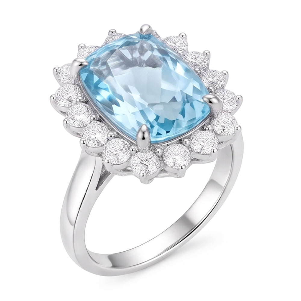 Großer Aquamarin-Statement-Cocktailring