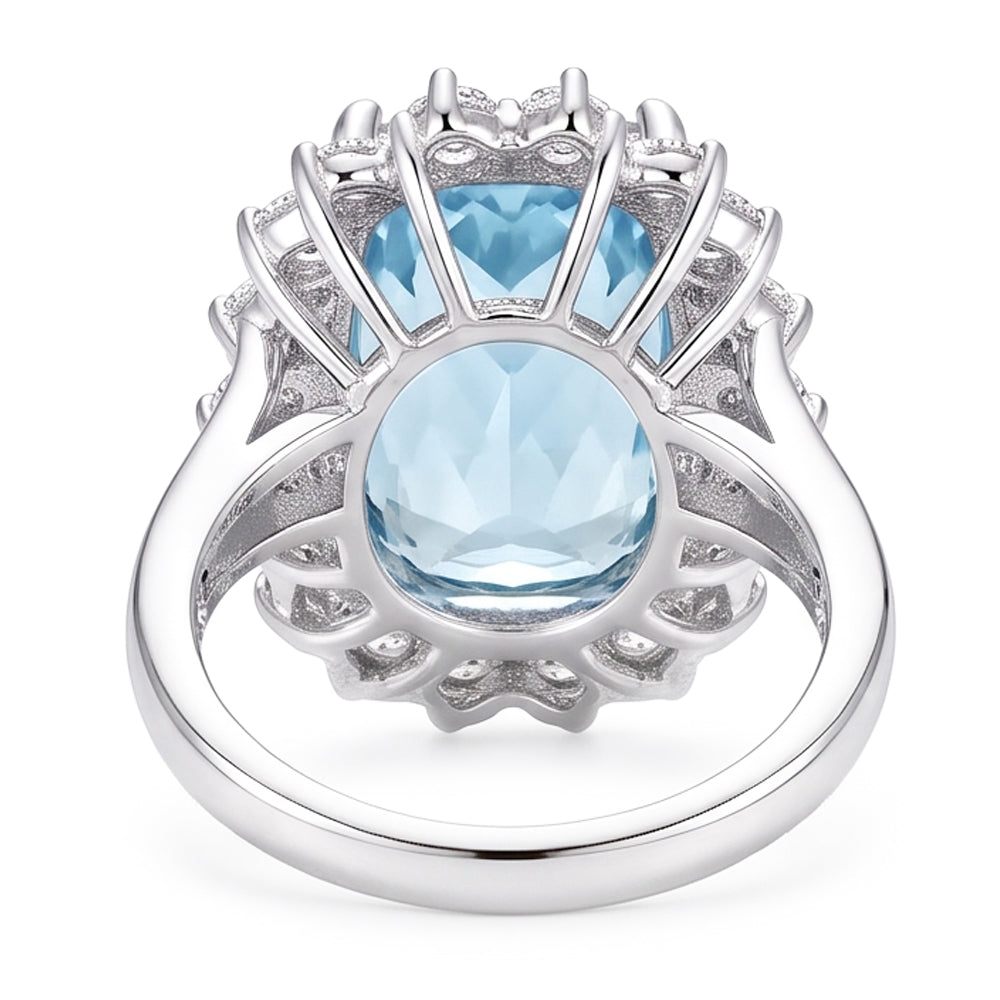 Großer Aquamarin-Statement-Cocktailring