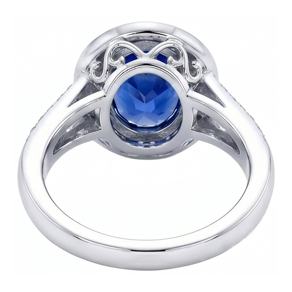 echter oval saphir 4.75Karat ring Profilansicht