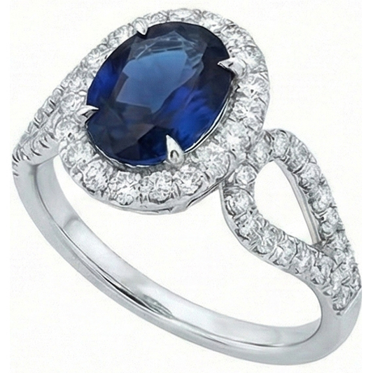 echter oval diamant 5Karat ring Seitenansicht