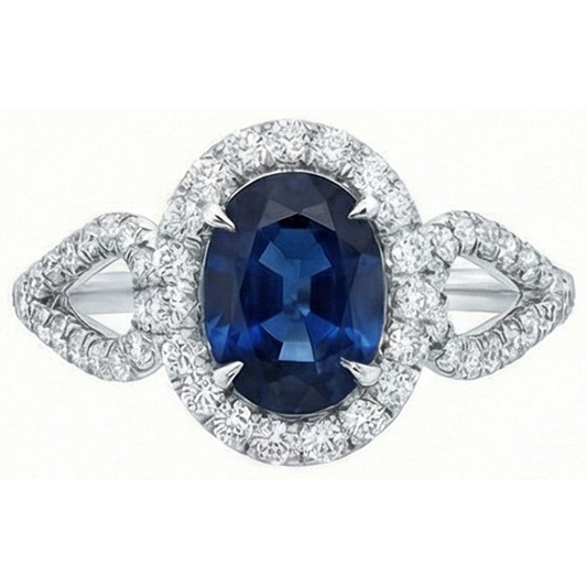 echter oval diamant 5Karat ring Detailansicht