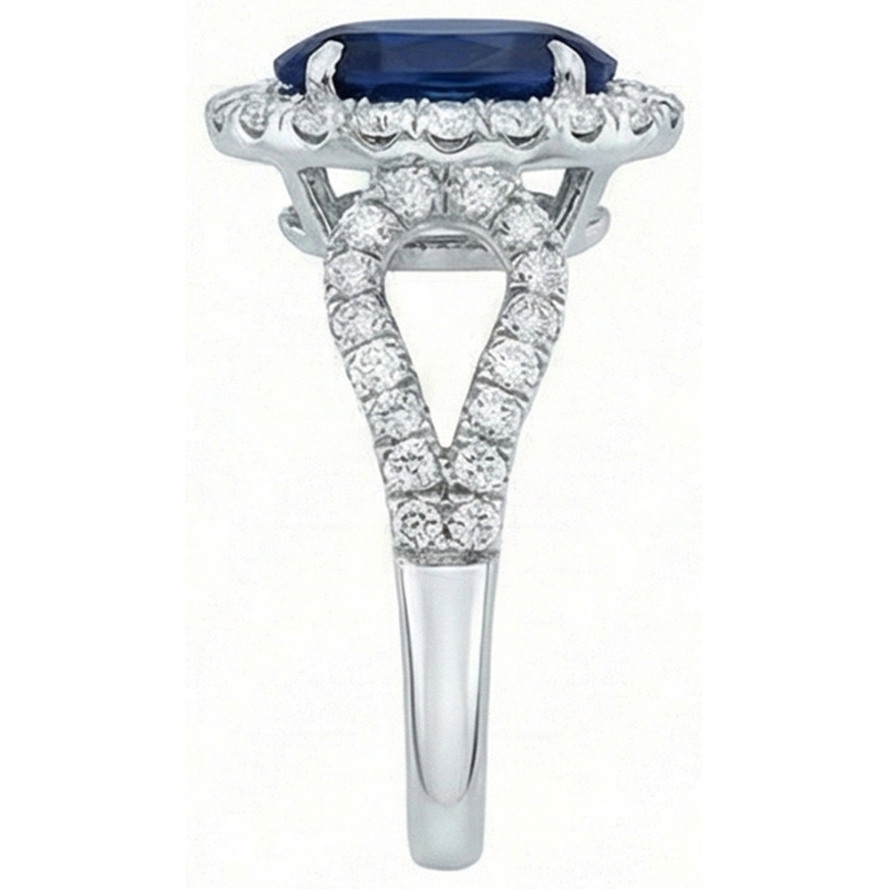 echter oval diamant 5Karat ring Profilansicht