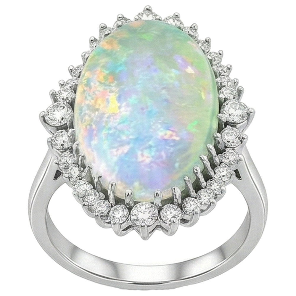 Großer Opal-Edelstein-Cocktailring