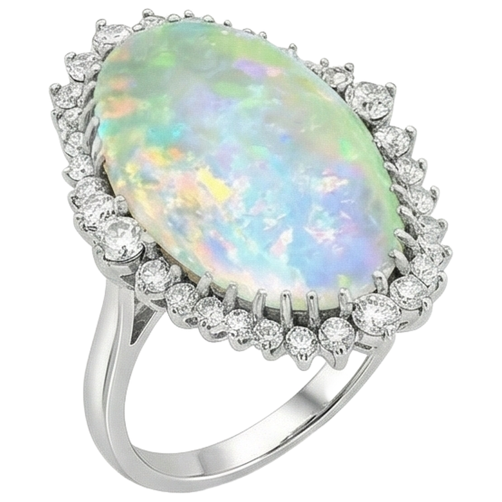 Großer Opal-Edelstein-Cocktailring