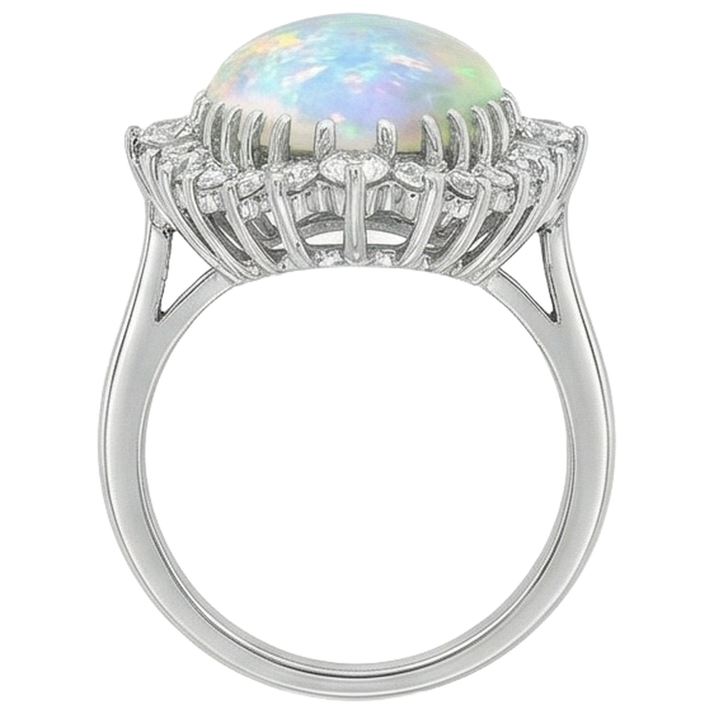 Großer Opal-Edelstein-Cocktailring