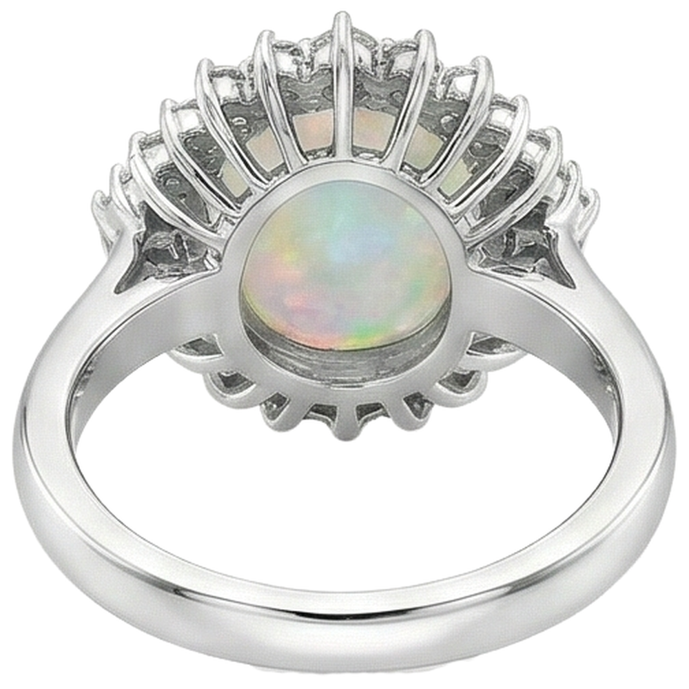 Großer Opal-Edelstein-Cocktailring