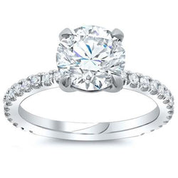 Großer Rundschliff-Echt Aus der Erde Abgebauter Natürlicher Diamant-Jubiläumsring 4.30 Karat Weißgold 14K