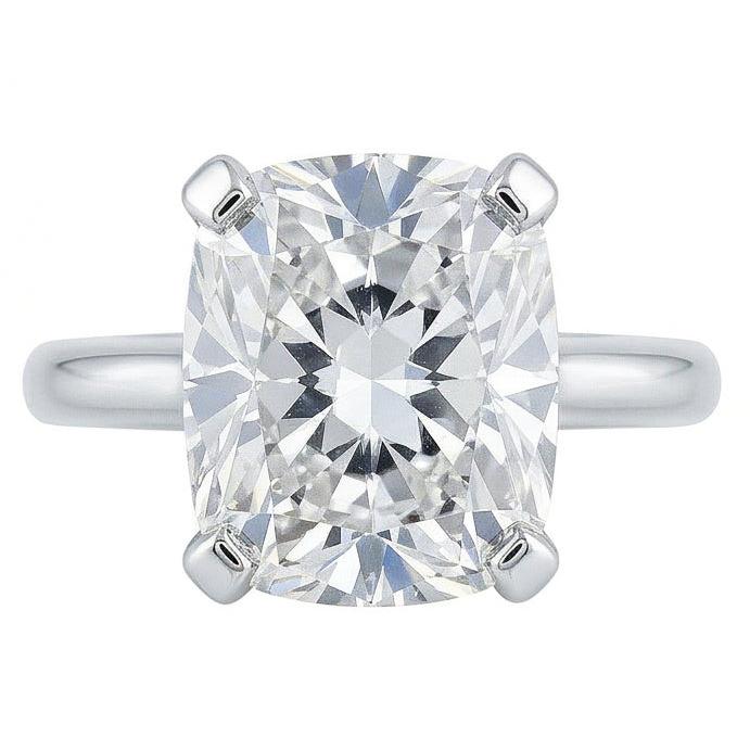 Großer Solitärring mit Echt Aus der Erde Abgebauter Natürlicher Diamant im Kissen Cut 3 Karat
