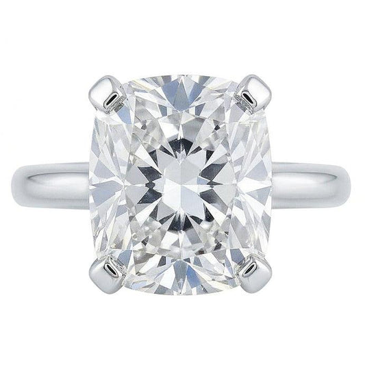 Großer Solitärring mit Echt Aus der Erde Abgebauter Natürlicher Diamant im Kissen Cut 3 Karat
