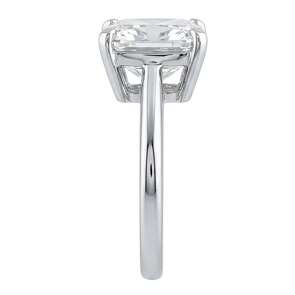 Großer Solitärring mit Echt Aus der Erde Abgebauter Natürlicher Diamant im Kissen Cut 3 Karat