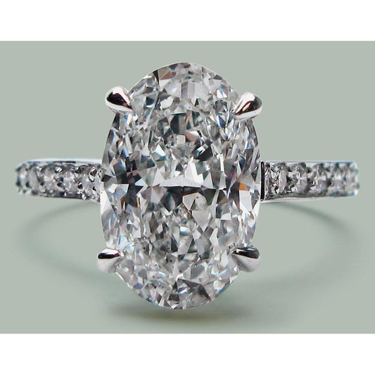 Großer ovaler 6-Karat-Echt Diamantring