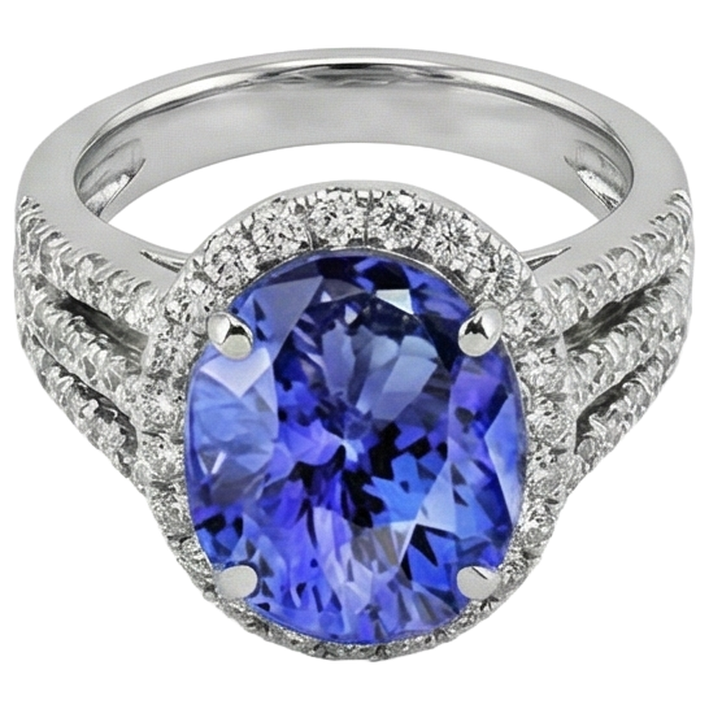 echter oval tansanit 6.70Karat ring Detailansicht