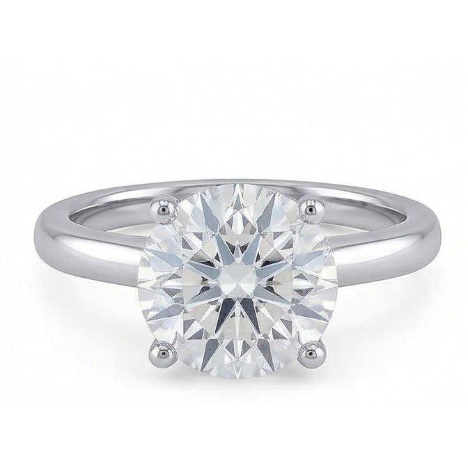 Großer runder 2,75 ct Solitär-Echt Aus der Erde Abgebauter Natürlicher Diamant-Ehering