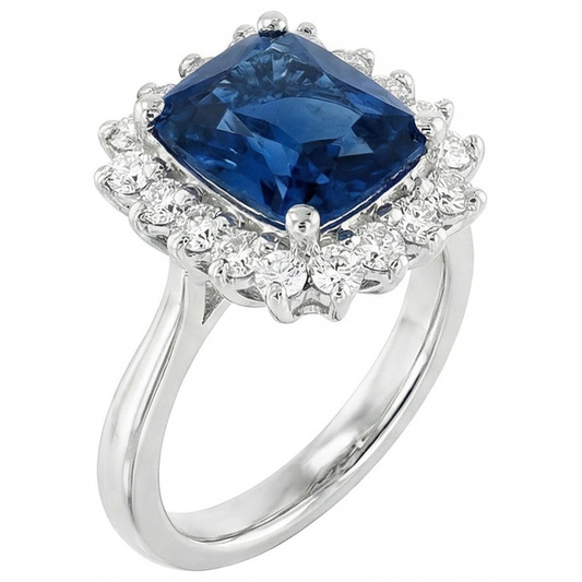 echter round diamant 4Karat ring Seitenansicht