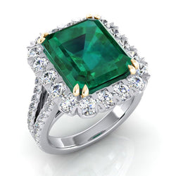 Grün Smaragd-Diamant-Ring