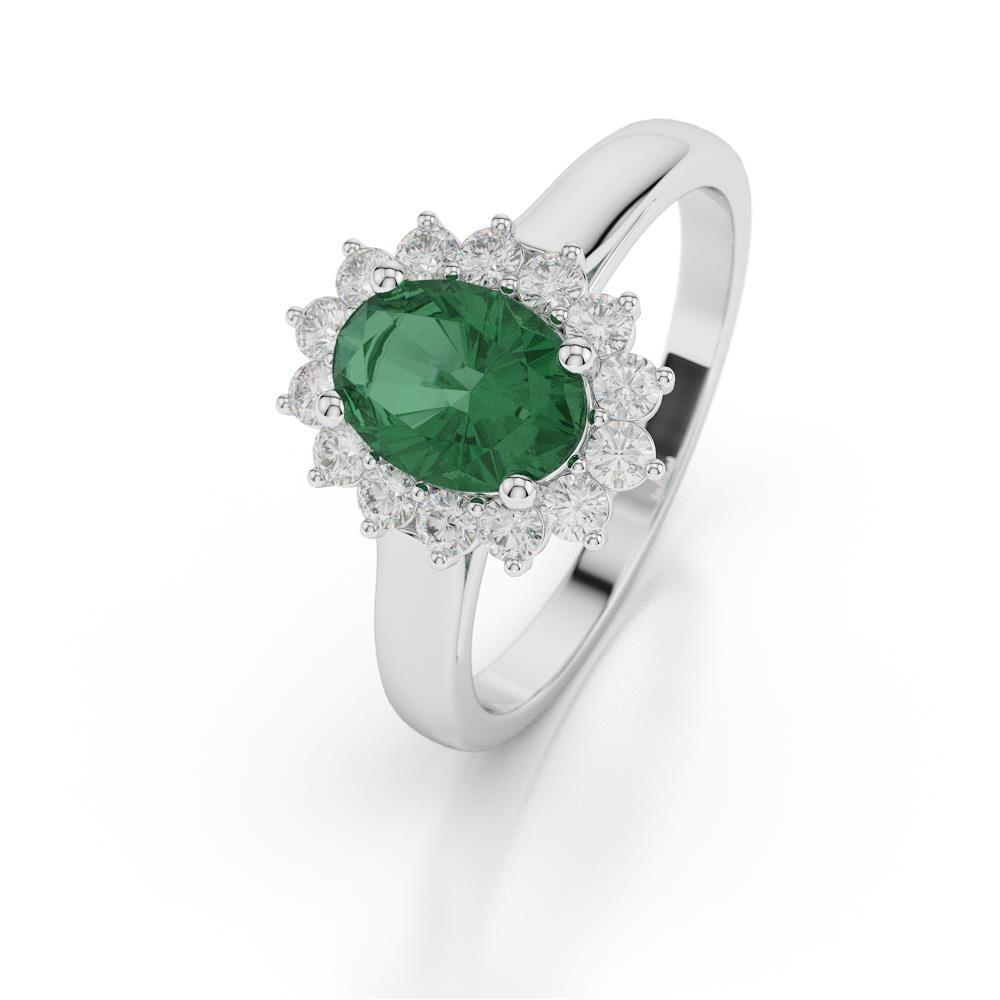 Grüne Smaragd und Diamant Ehering 3,50 Karat Goldschmuck