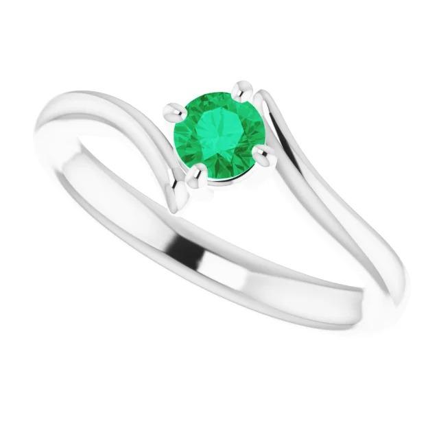 Grüne Smaragde Solitärring Twist Style 1,25 Karat Weißgold