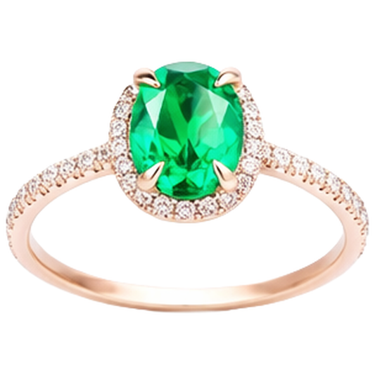 Grüner Ehering mit Smaragd und Aus der Erde Abgebauter Natürlicher Diamant 5,45 Karat