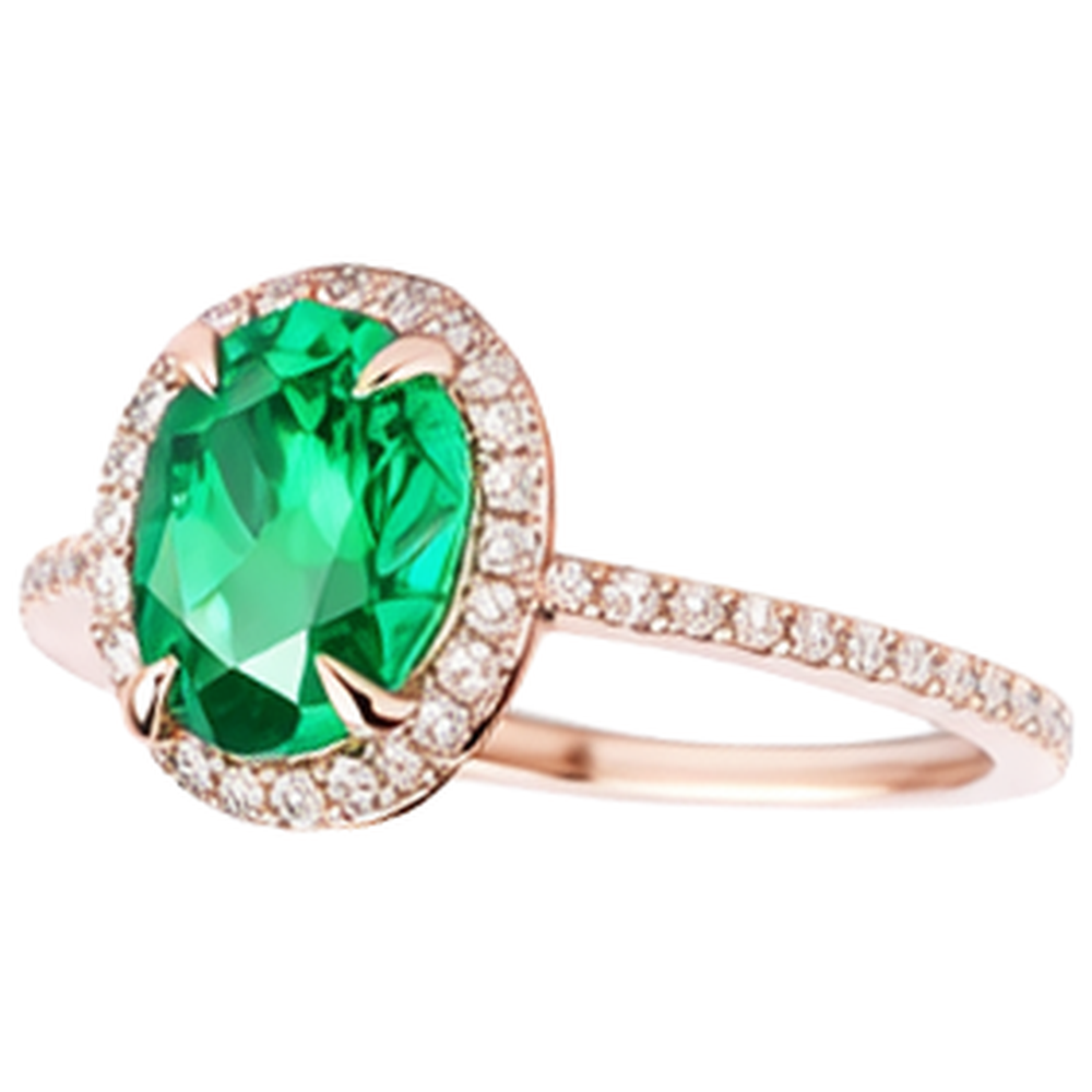 Grüner Ehering mit Smaragd und Aus der Erde Abgebauter Natürlicher Diamant 5,45 Karat