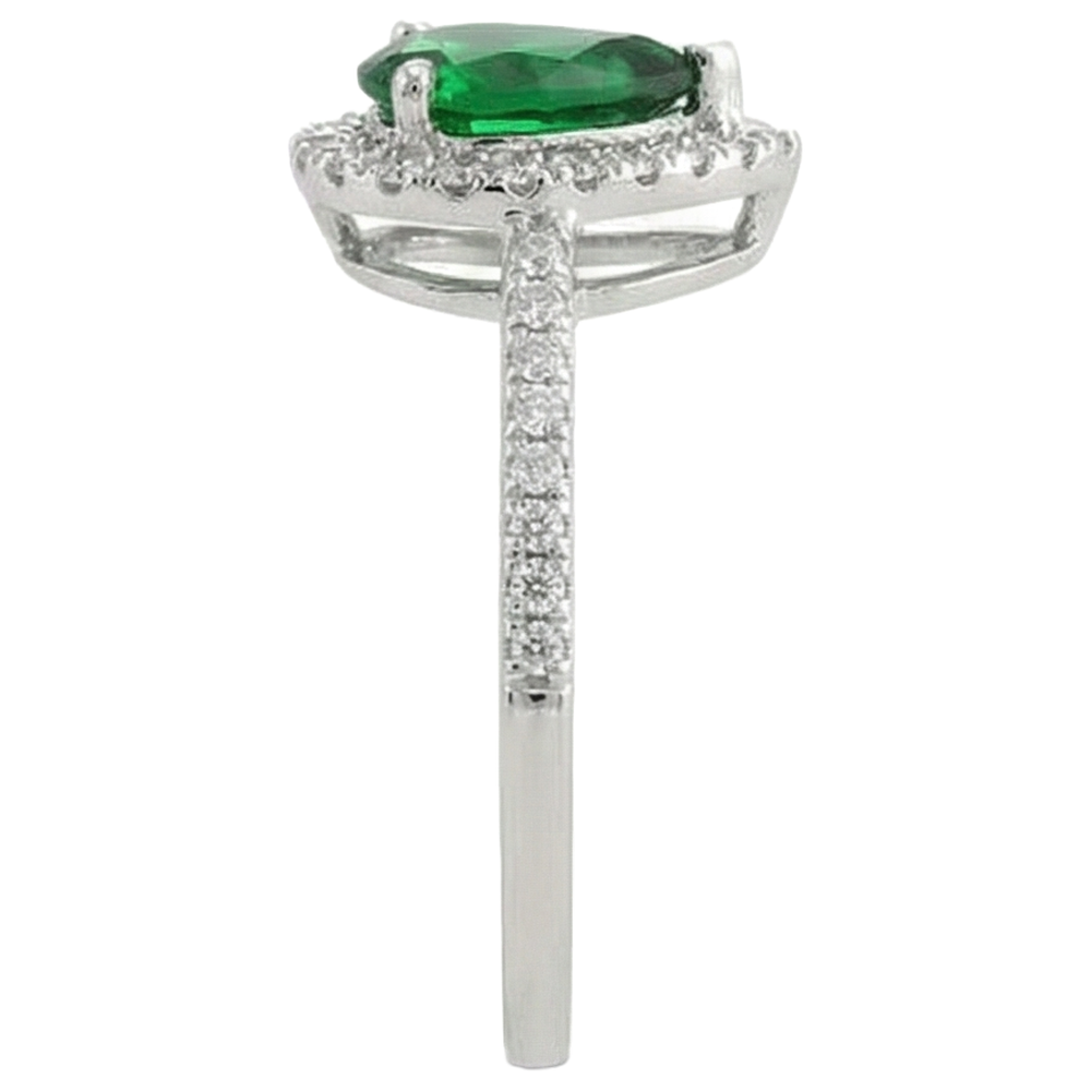 Grüner Smaragd mit weißen Aus der Erde Abgebauter Natürlicher Diamanten 5.70 ct. Ring 14K Weißgold 14K