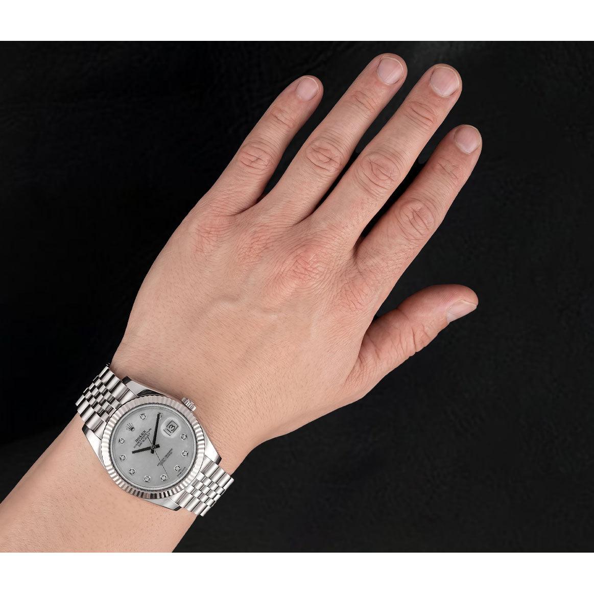 Rolex Datejust 41mm Perlmutt-Diamantzifferblatt Jubilé-Armband Edelstahl-Uhr
