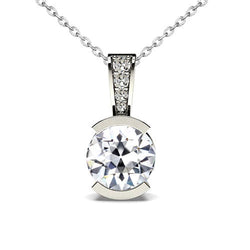 Echter Diamant Anhänger-Halskette 1 Karat – 14K Weißgold