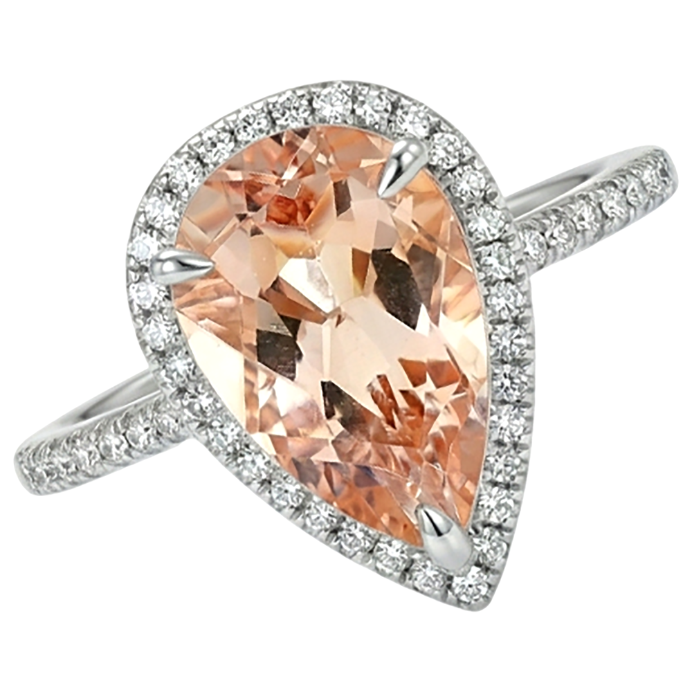 echter round morganit 9.00Karat ring Detailansicht