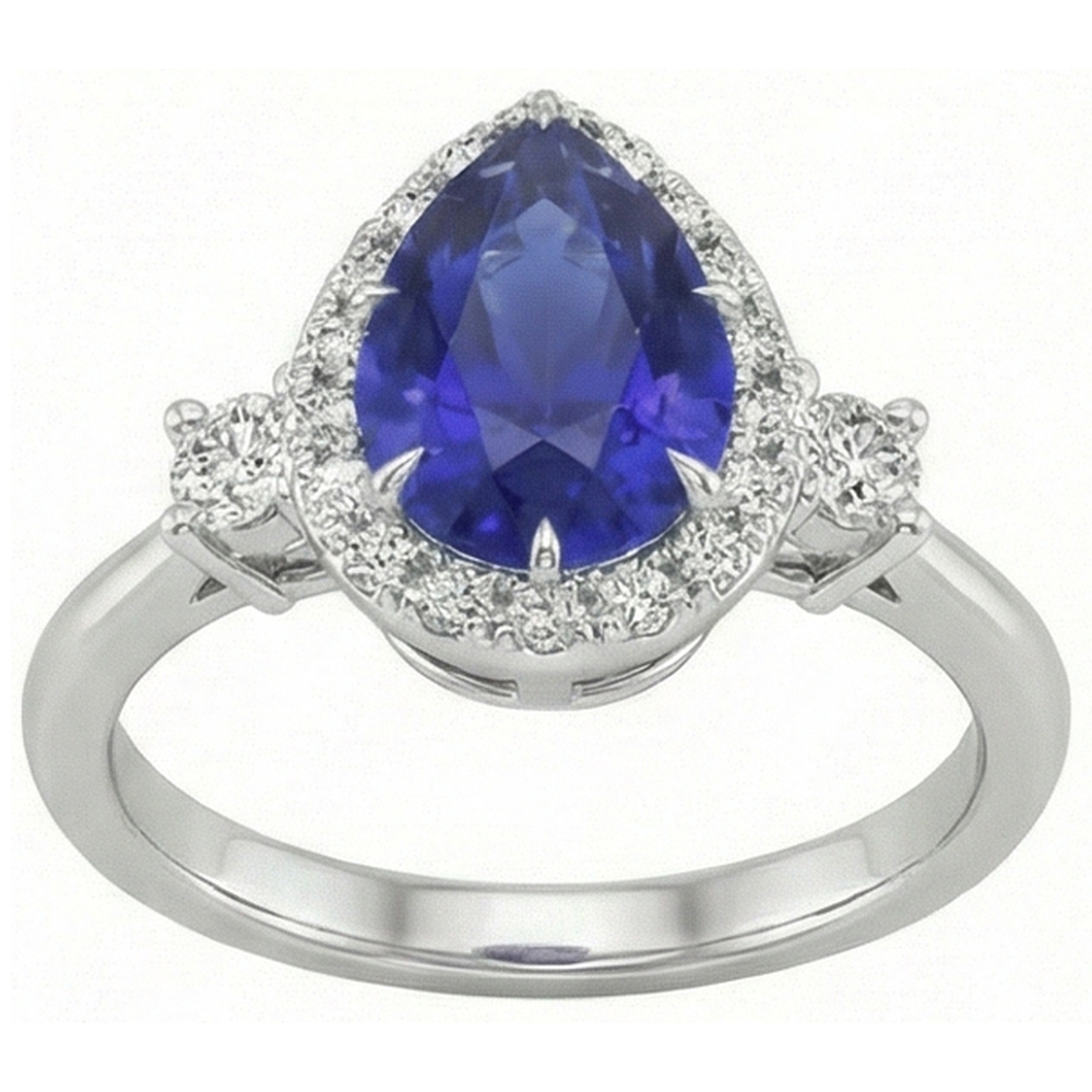 echter round diamant 5Karat ring Draufsicht