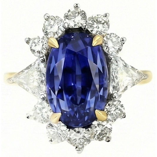 echter oval diamant 4.25Karat ring Seitenansicht