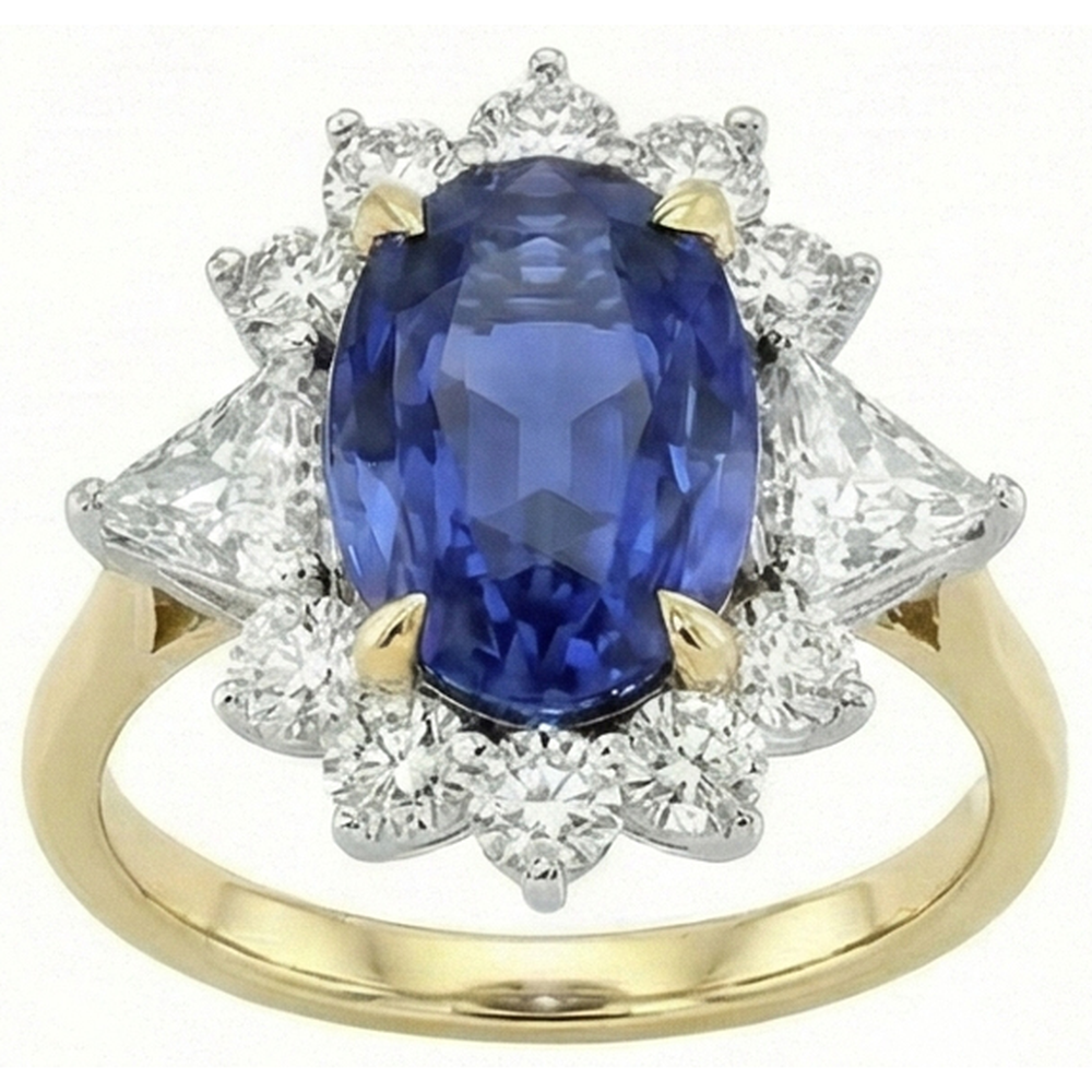 echter oval diamant 4.25Karat ring Vorderansicht