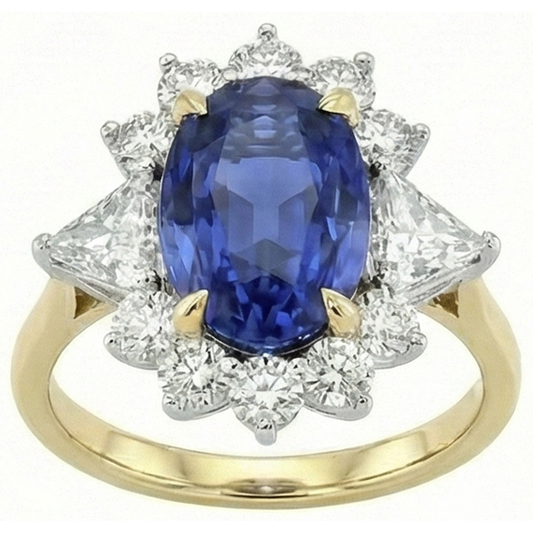 echter oval diamant 4.25Karat ring Vorderansicht