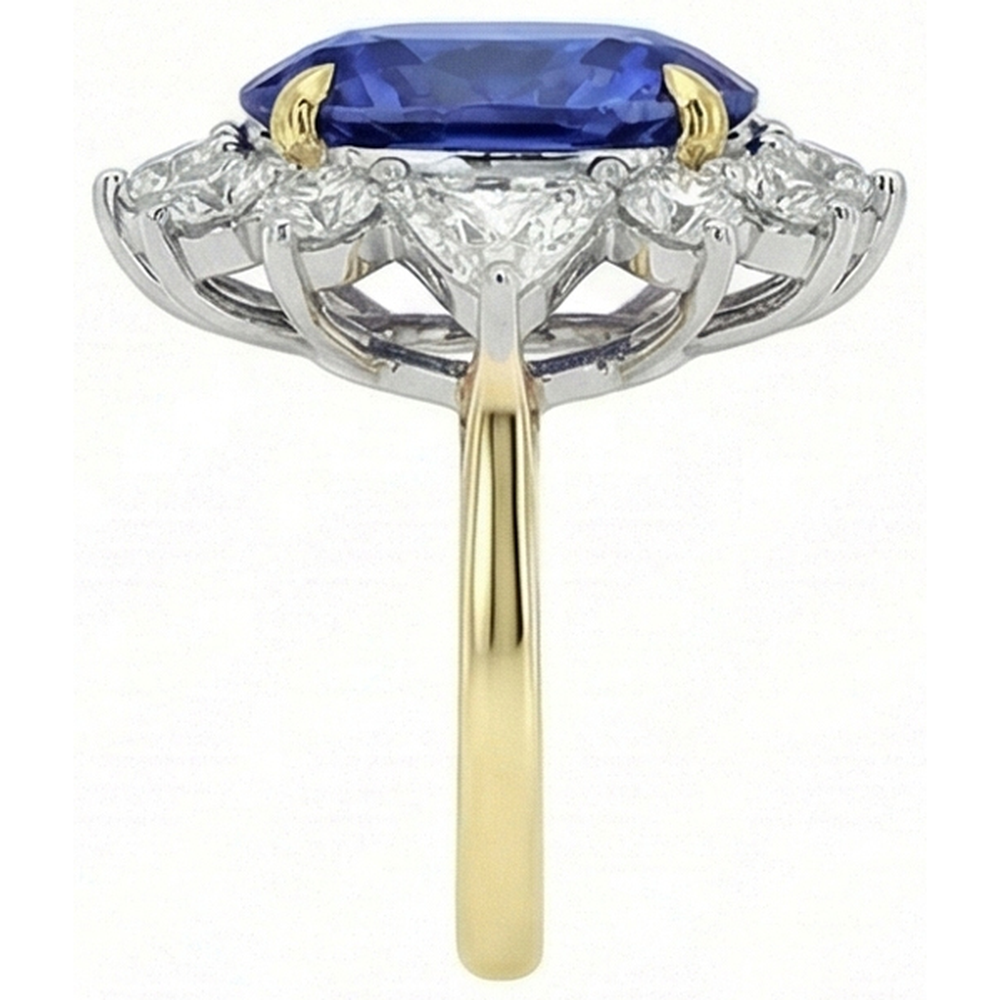 echter oval diamant 4.25Karat ring Draufsicht