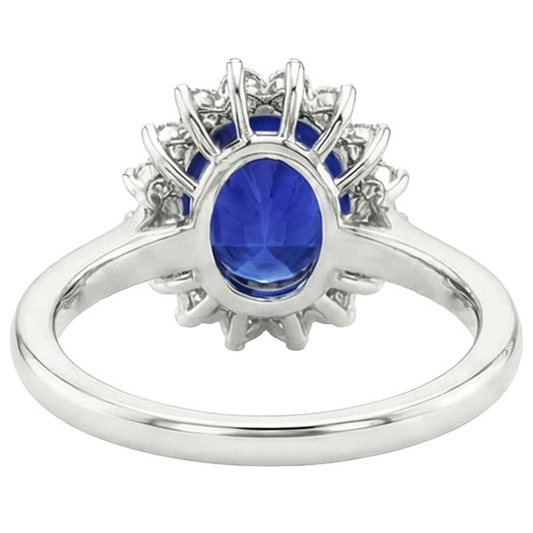 echter oval diamant 4Karat ring Seitenansicht