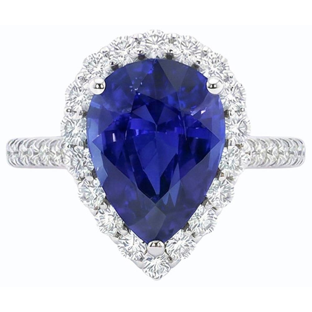 echter round diamant 5Karat ring Draufsicht