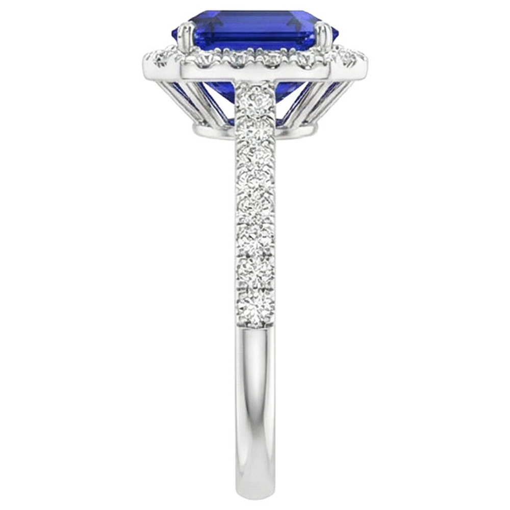 echter asscher saphir 10.25Karat ring Profilansicht