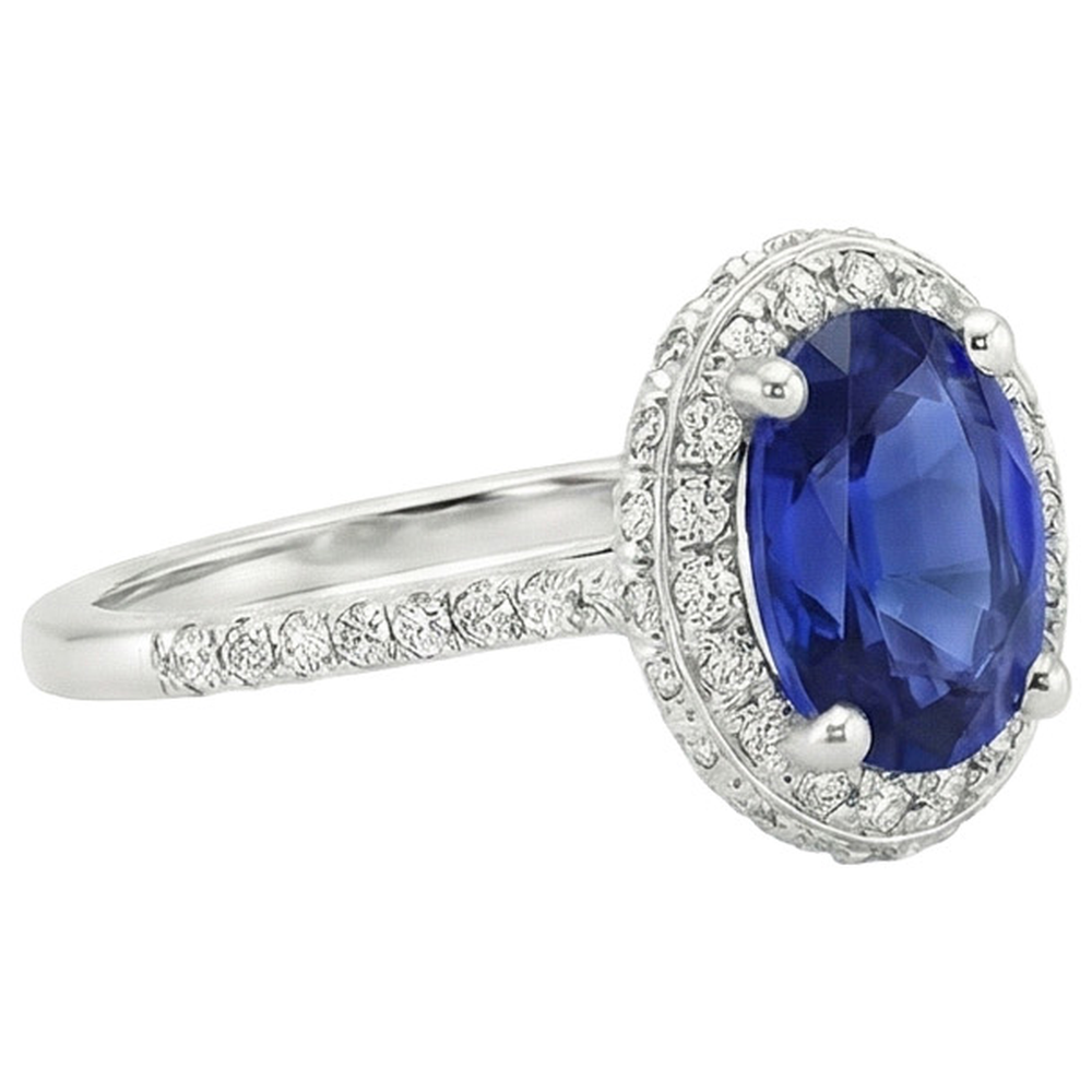 echter oval diamant 3.75Karat ring auf Weiß