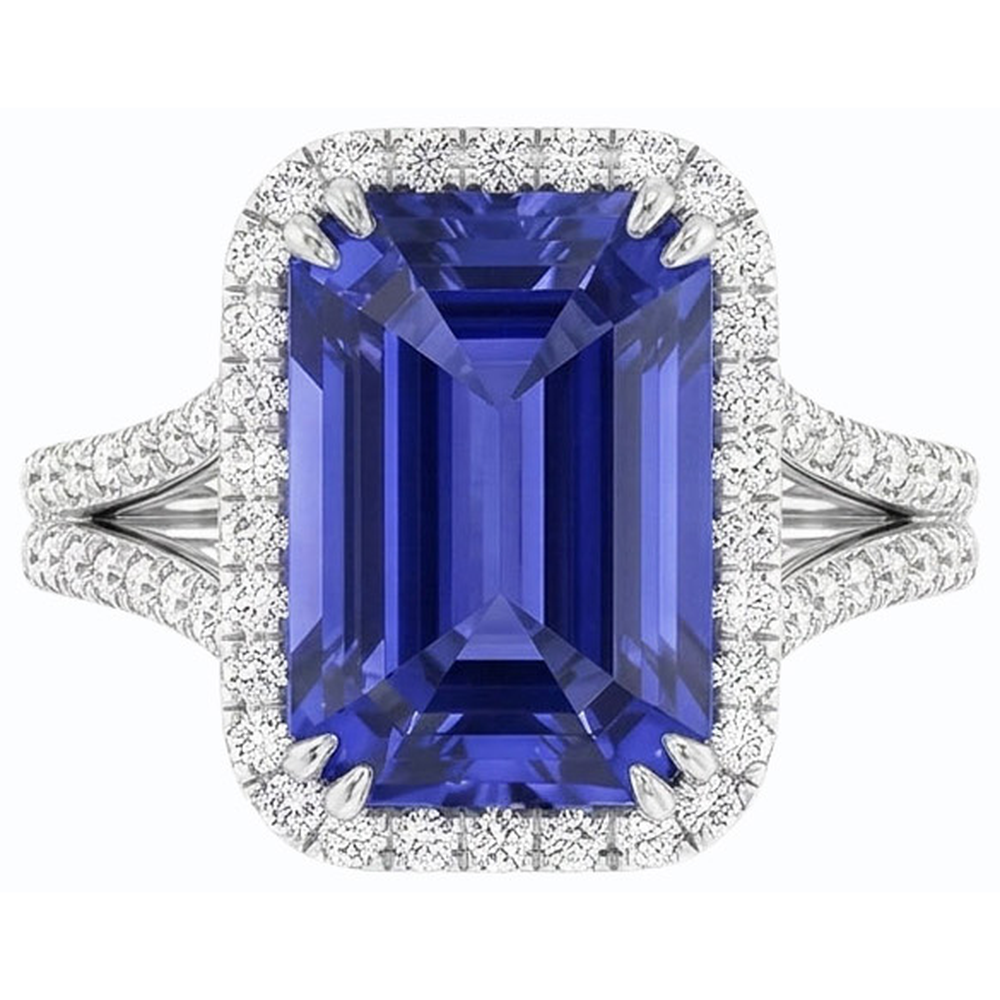 echter round diamant 4.50Karat memoire-ring Seitenansicht