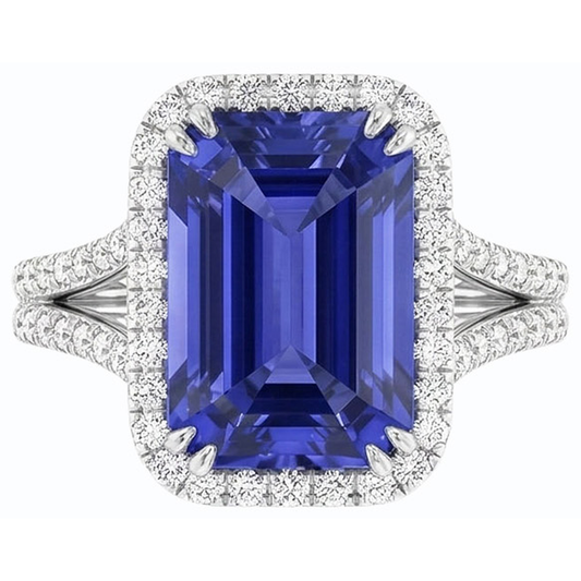 echter round diamant 4.50Karat memoire-ring Seitenansicht