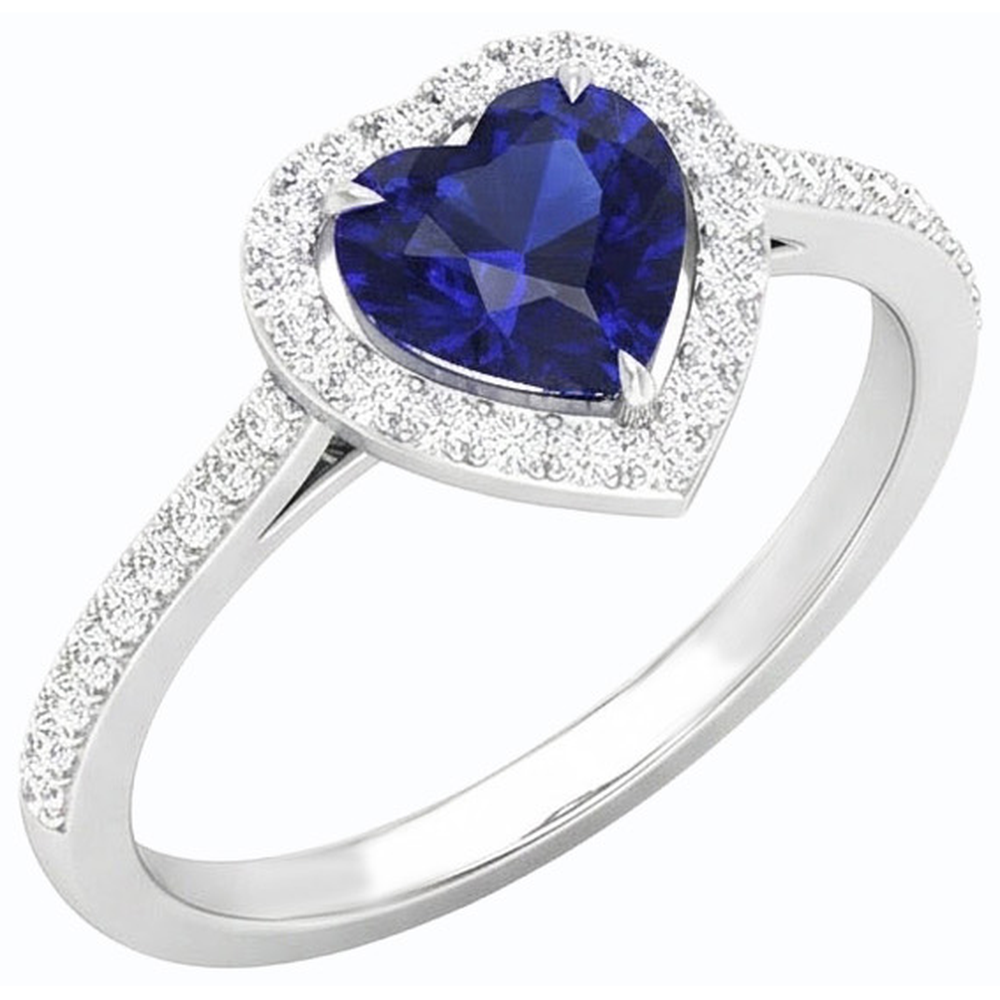 echter heart saphir 2.50Karat ring Vorderansicht