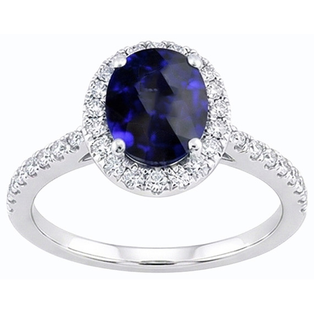 echter oval diamant 3.50Karat ring Draufsicht