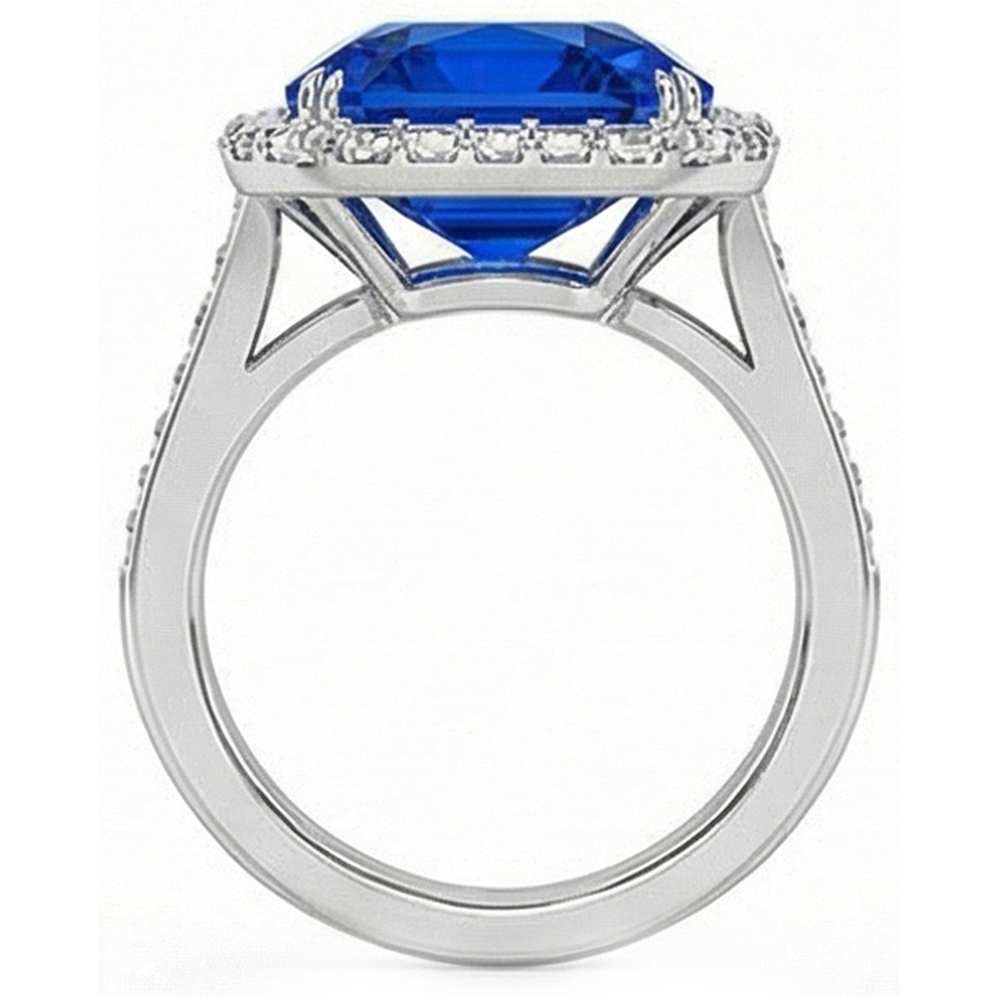 echter radiant diamant 5Karat ring Profilansicht