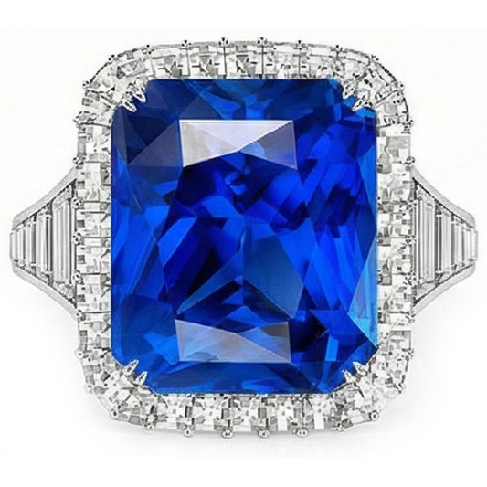 echter radiant diamant 5Karat ring Seitenansicht