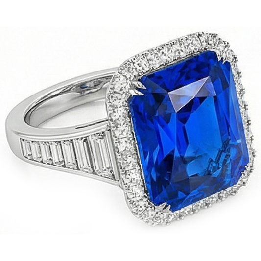 echter radiant diamant 5Karat ring Vorderansicht