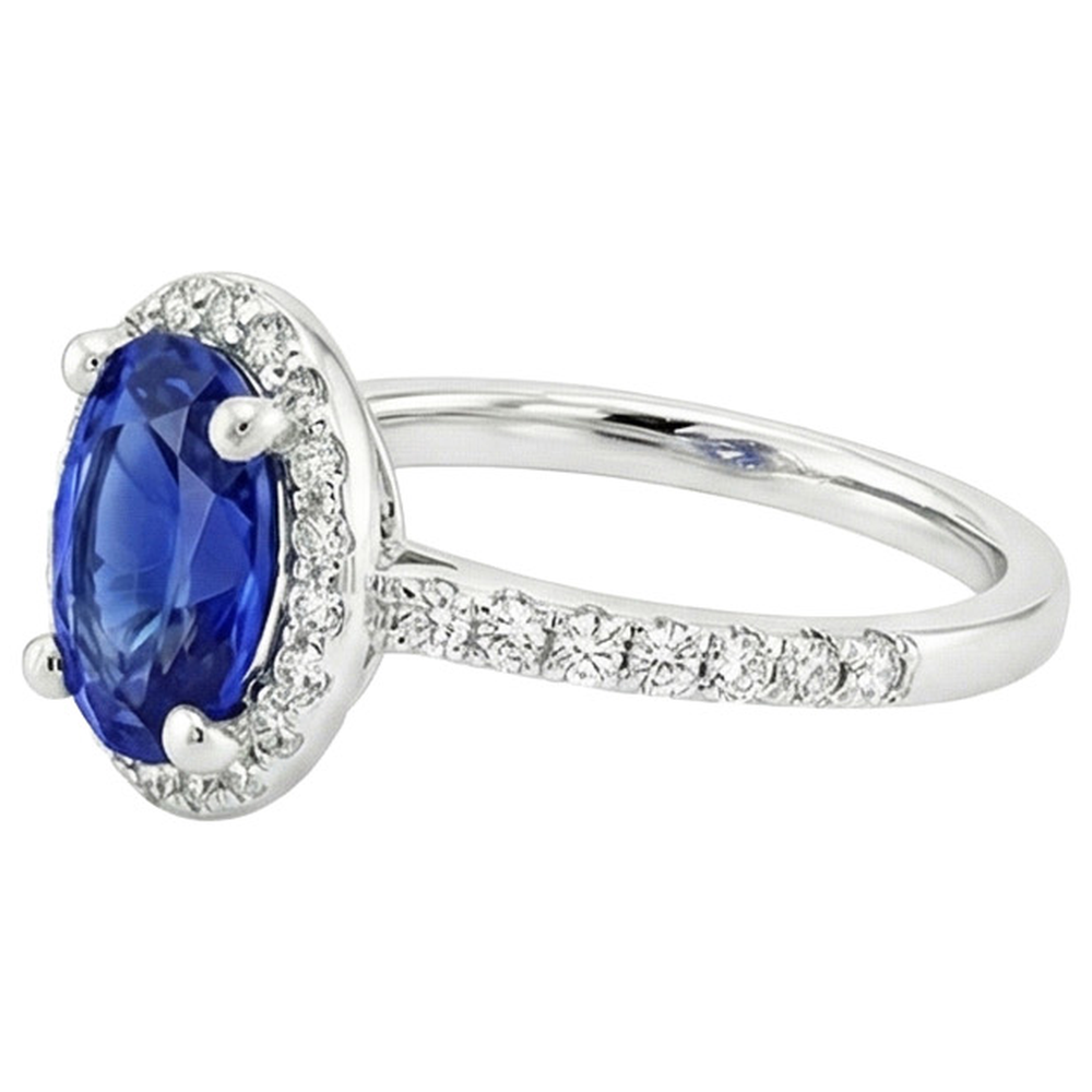echter oval diamant 3.25Karat ring Profilansicht