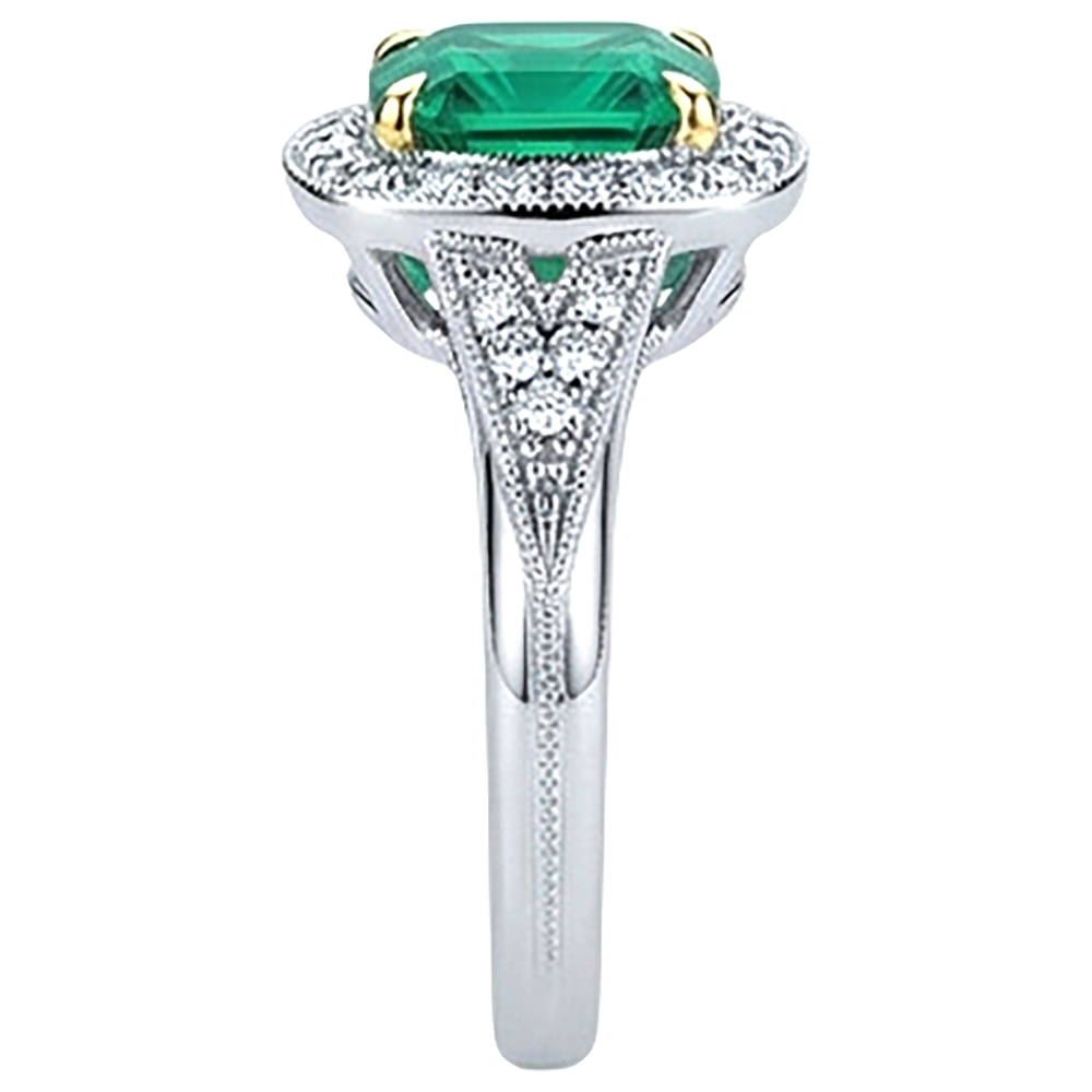 Schimmernder Edelstein-Ring 2,50 Karat – Draufsicht