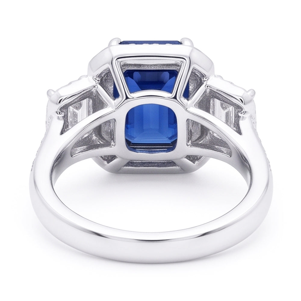 Halo Diamonds Verlobungsring mit Saphir